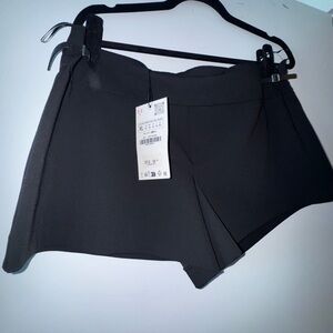 NWT Zara Mini Shorts with Leather Detail